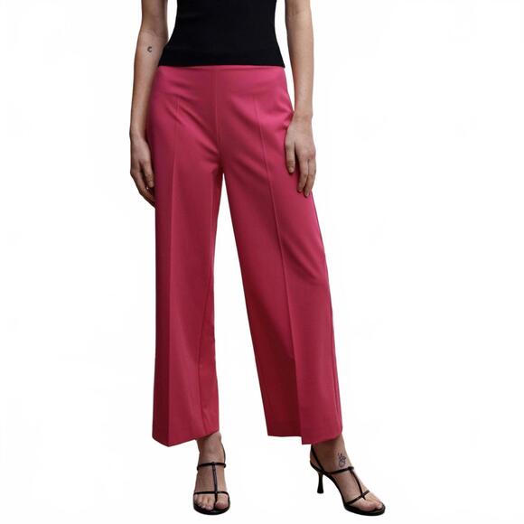 Mango Ankle Straight Leg Culotte Trouser Pants Pink NWT Size 8 - Picture 6 of 8